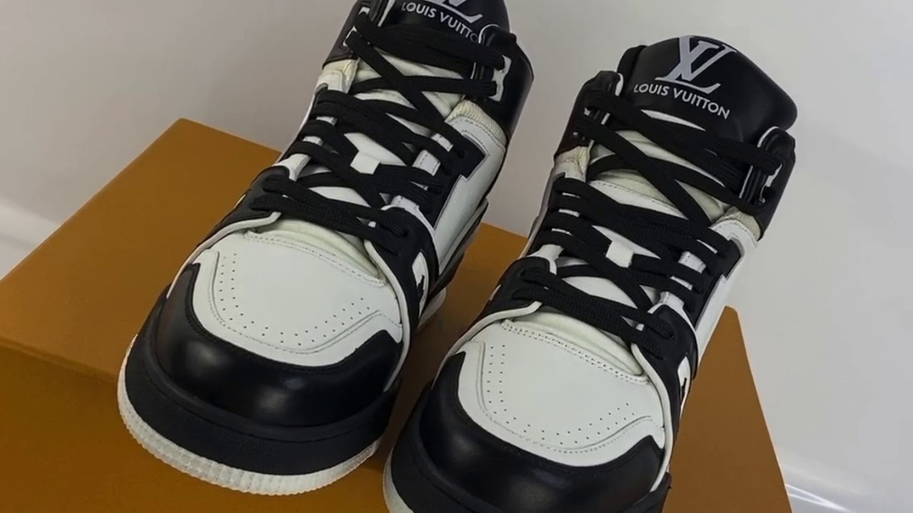 Louis Vuitton Trainer sneakers Monogram Flowers Retro basketball shoes - YouTube