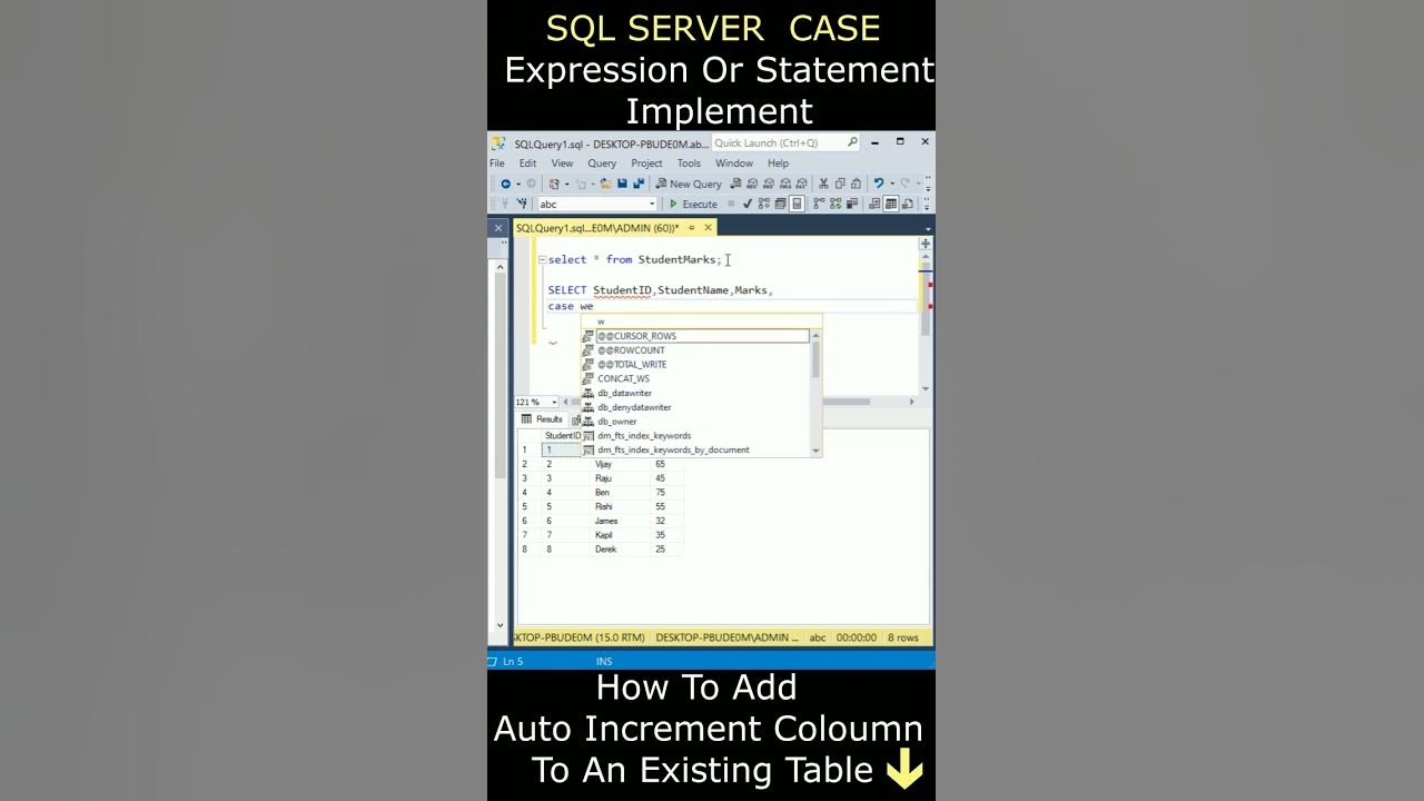 Sql case expression statement sql server ssms database sqlserver youtube