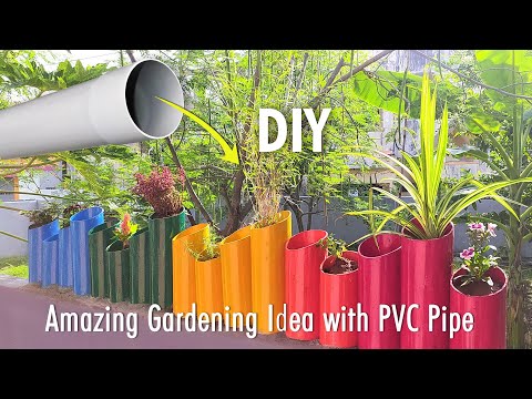 Amazing Gardening Idea with PVC Pipe |  How to make a flower pots using waste PVC pipe | Home Garden