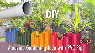 Amazing Gardening Idea with PVC Pipe |  How to make a flower pots using waste PVC pipe | Home Garden