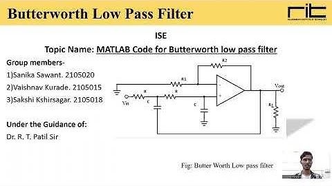 MATLAB Code for Butterworth Low Pass Filter.
