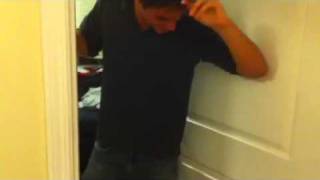 Drunk guy gets stuck on a door
