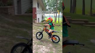 Kids electric dirtbike first ride 4 year old #dirtbike #electric #ebike #4yearold #surron