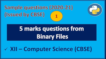 Important questions from  binary files || 5 marks questions || Qn SET: 1 (solved)