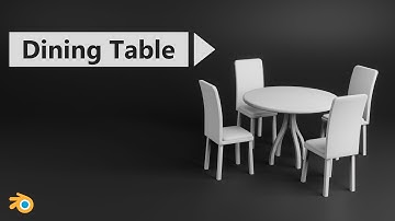 3D Dining table Modeling - Prop timelapse in Blender Eevee