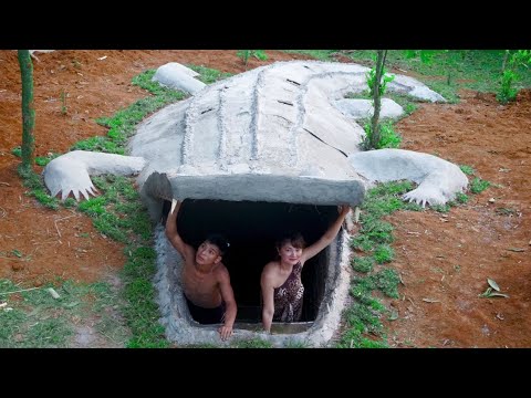 Building Underground Swimming Pool Huge Crocodile Shaped With Jungle Girl Living Off The Grid