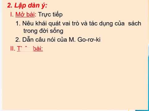 Lập dàn ý bài văn nghị luận