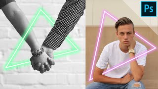 Glowing neon triangle | PHOTOSHOP TUTORIAL