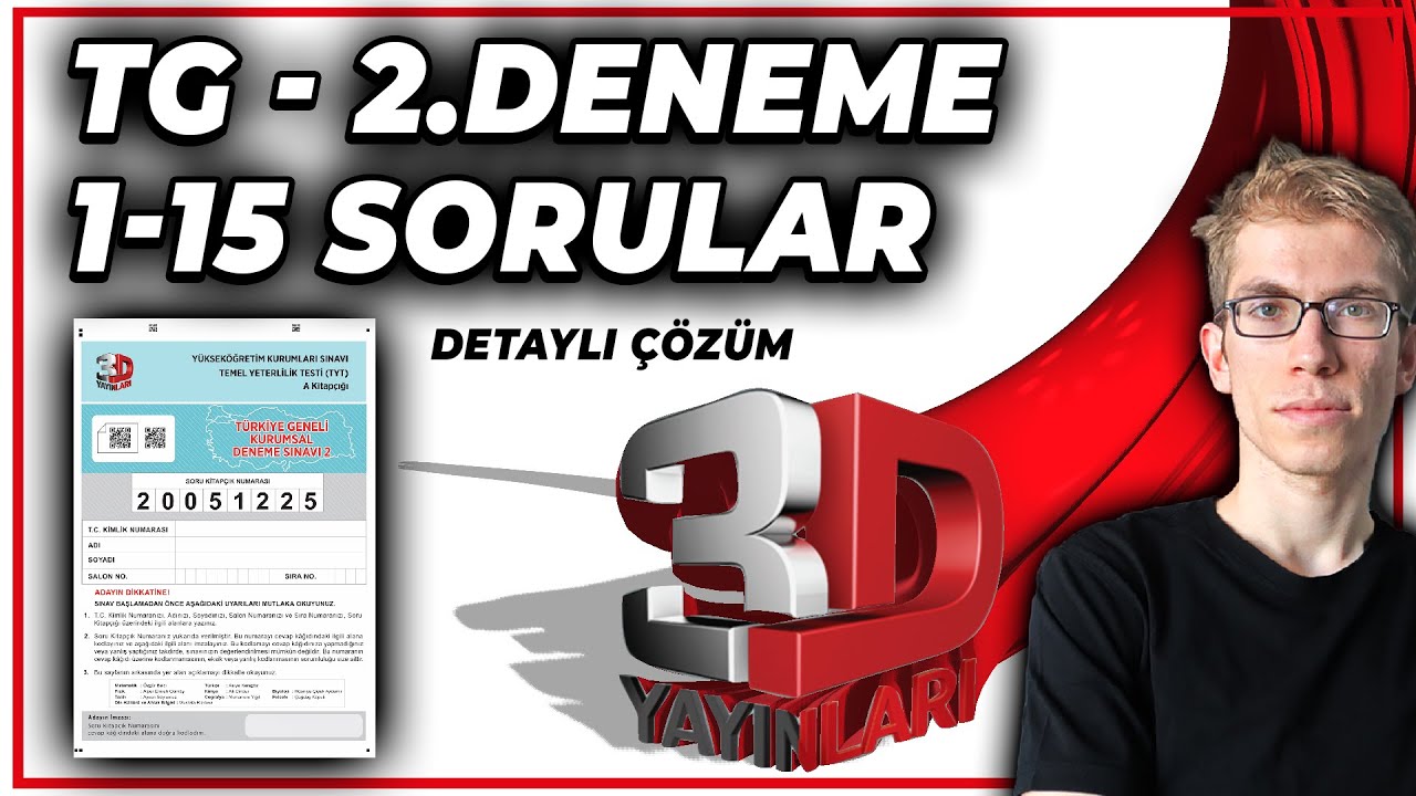 3D 2.Deneme TYT 1-15.Sorular | Detaylı Çözümler