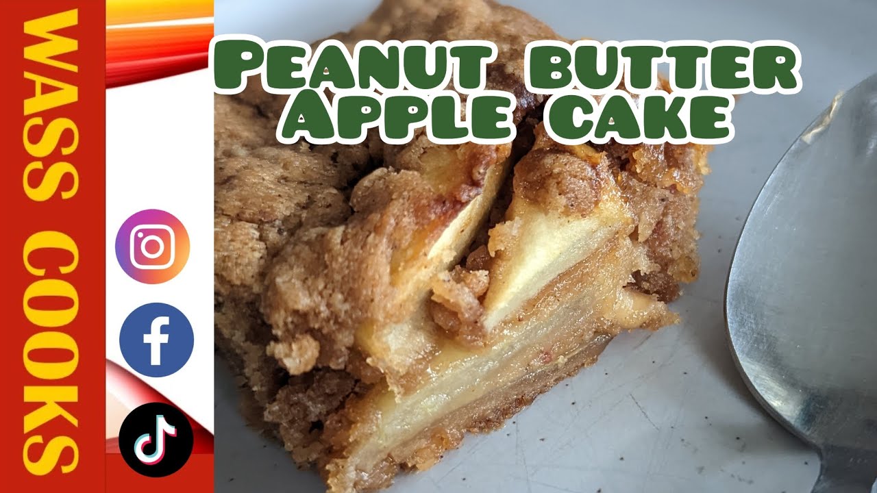 Peanut butter apple cake recipe, a really nutty , moist and fruity cake