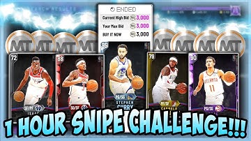 NBA2K20 1 HOUR SNIPE CHALLENGE!!! ARE FILTERS HOT?? CAN WE MAKE 100K MT IN ONE HOUR!! SO MANY MISSES
