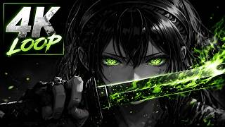 Dark Green Blade Anime Girl 🌿 4K Live Wallpaper | Calm & Aesthetic Loop screenshot 5
