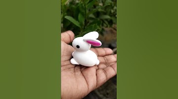DIY rabbit with air dry clay  #rabbit #clay