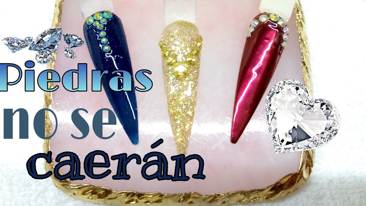 Como pegar cristales en uñas y que no se caigan / #uñasacrílicas #  comopegarpiedrasenuñasdeacrilico - YouTube