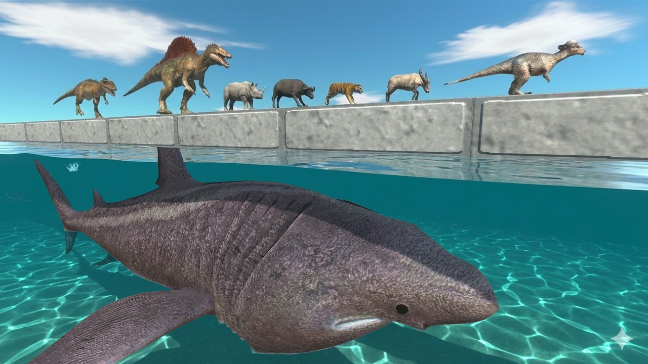 Can Dinosaurs and Animals Survive – Omega Rex and Basking Sharks Waiting Below the Bridge?