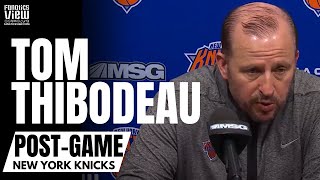 Tom Thibodeau Reacts to New York Knicks Win vs. Utah Jazz \& Production from Obi Toppin for Knicks