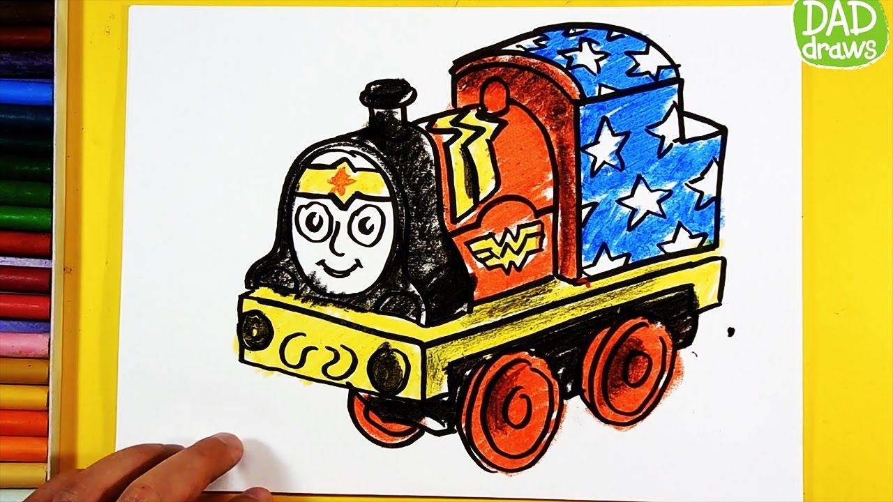 How to draw Thomas - Wonder Woman / minis thomas and friends