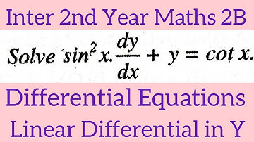 problem on linear Differential Equation in y in telugu||Inter 2nd Year Maths 2B@maths naresh eclass