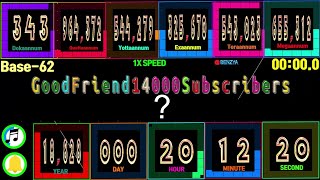 [Base62] Good Friend 14000 Subscribers timer  alarm🔔speedfeeling