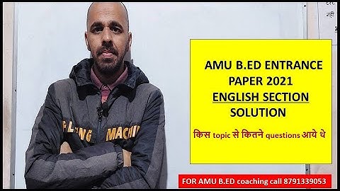 AMU B.ED 2021 question paper solved - English section II AMU Bed 2021 paper solution