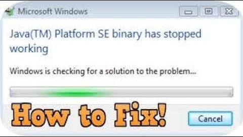 How To Fix Java SE Binary (not responding)