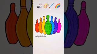 🎳🎨🖌🌈 Bowling Pins Satisdying Art #satisfying #shortsfeed #viral #trending #shortsfeed #art #asmr