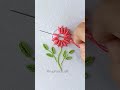Basic Hand Embroidery stitch  !!!Very Easy Bullion Knot stitch Flower Embroidery Tutorial-3 #shorts