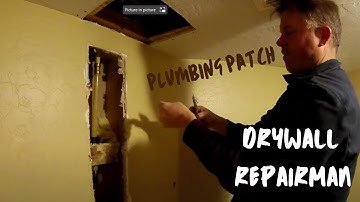 steps of patching drywall after a plumbing repair