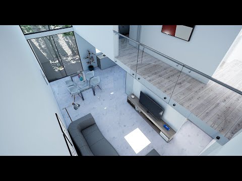 PLANO DE CASA PEQUEÑA MINIMALISTA  | DOBLE ALTURA