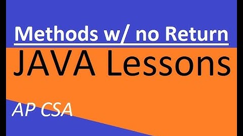 AP CSA Unit 2 Void Methods