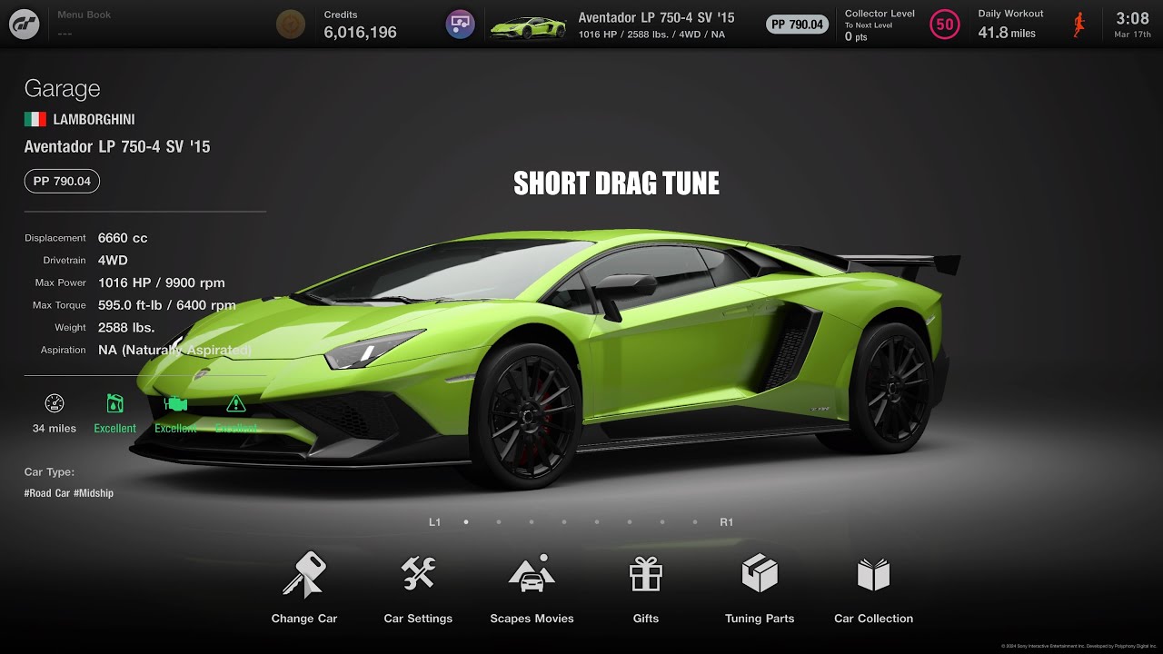 [Gran Turismo 7] Aventador SV short drag tune - YouTube