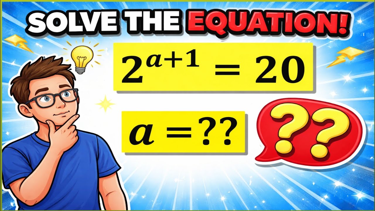 Solve This Exponential Equation 🤯 | 2^(a+1)=20 | Class 10-12 Math