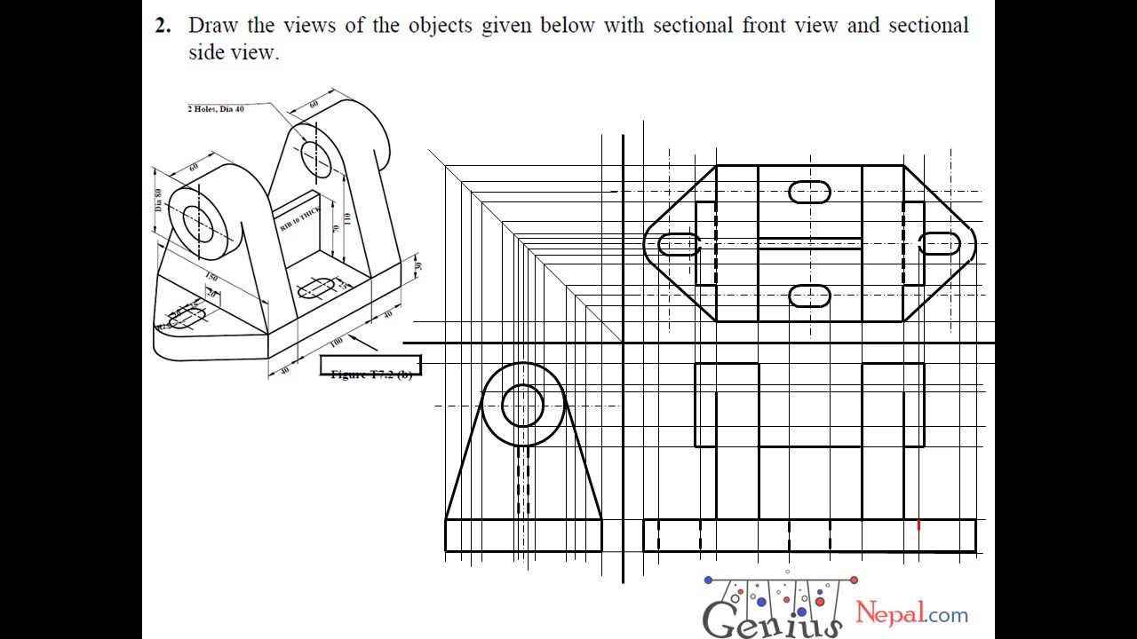 Engineering Drawing Tutorials Sectional and Auxiliairy 