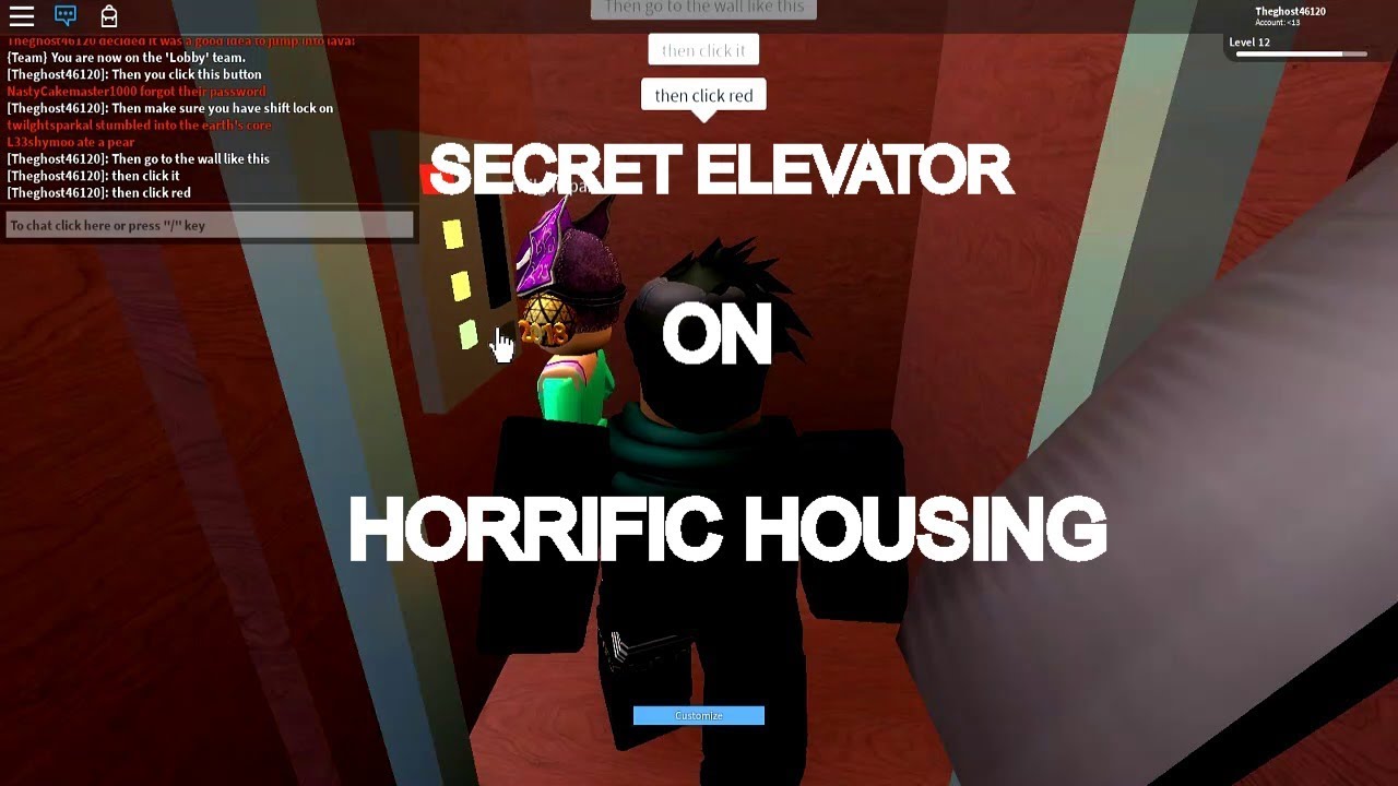 How To Go Through The Elevator In Horrific Housing Roblox - horrific housing roblox vending machine code
