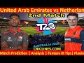 Uae vs ned  United Arab Emirates vs Netherlands  2nd match T20 world cap 2022