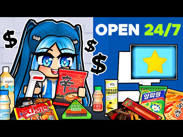 Working at a Korean CONVENIENCE STORE in Roblox! class=