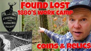 The Lost Trestle | We found a 1880's railway work camp | Vancouver Island Railway history |Coins!