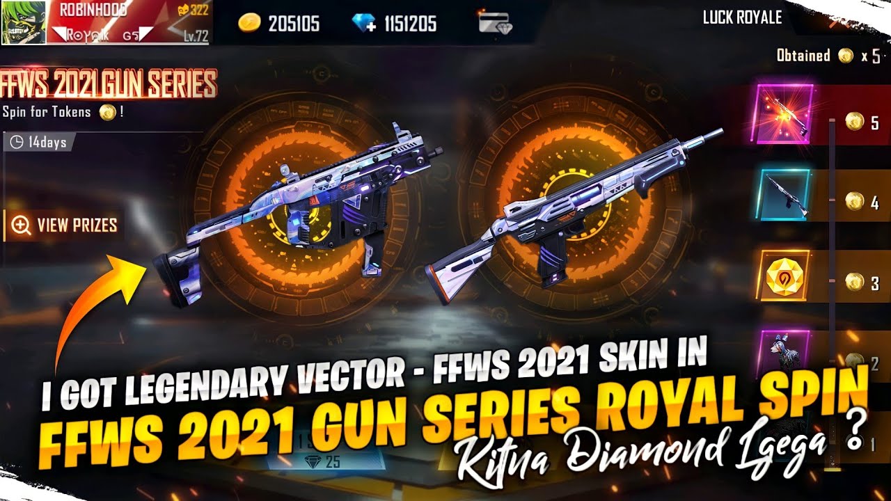 FFWS 2021 Gun Series Royale Spin Free Fire🔥 I Got Legendry Vector Skin || Kitna Diamond Lgega ?