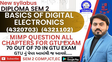 BASICS OF DIGITAL ELECTRONICS (BED)(4320703) MIMP QUESTION FOR GTU EXAM | SEM 2 COMPUTER IMP FOR GTU