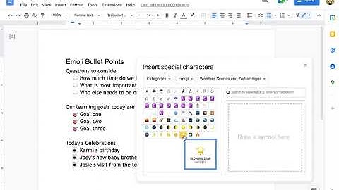 Using Emoji Bullet Points in Google Docs and Slides