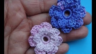 Как вязать цветок Урок 50 Сrochet flower pattern for free(Как вязать цветок - закажи новые видео-уроки вязания: http://feedburner.google.com/fb/a/mailverify?uri=knittingforbeginners/video Crochet flower..., 2013-10-30T09:38:52.000Z)