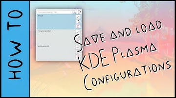 Save and Load KDE Plasma Configurations with This Applet
