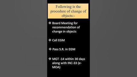 Procedure to change object clause in a company || #companiesact2013@cssakshigoel #shortsfeed #shorts