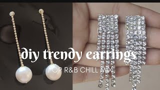 Diy trendy earrings #rhinestone earrings #urfijaved earring re-create #diy #earings #kiz craft #diy