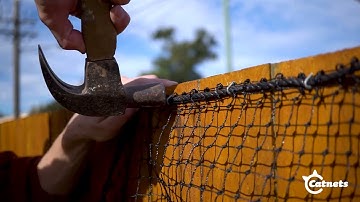 How to attach U-Nails to a wooden surface | Catnets.com.au