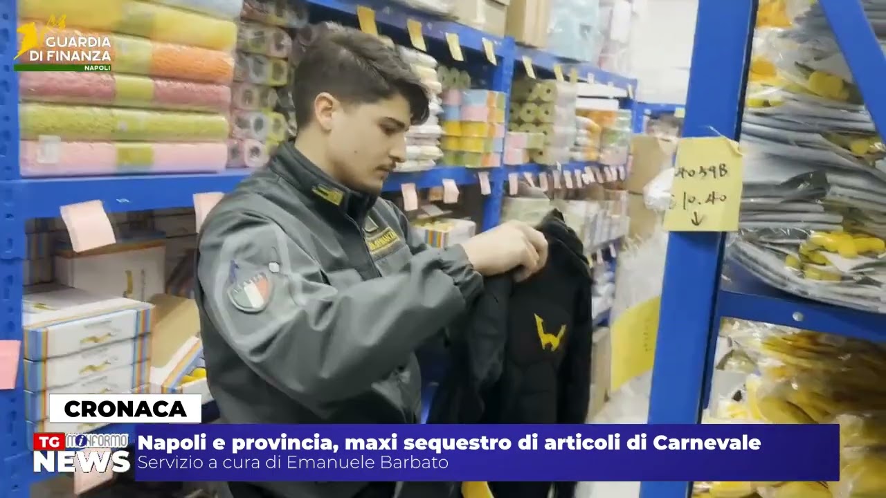 Napoli e provincia, maxi sequestro di articoli di Carnevale