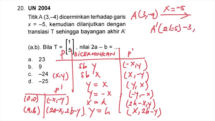 Apabila. a 3,5 dicerminkan terhadap garis x = 2 maka akan membentuk bayangan dititik