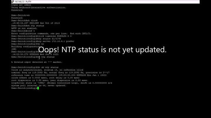 Synchronize Cisco Switch system time to NTP server