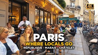 PARIS LATE AFTERNOON WALK 4K 🇫🇷 | Le Marais \& Parisian Life (Republique to Châtelet)