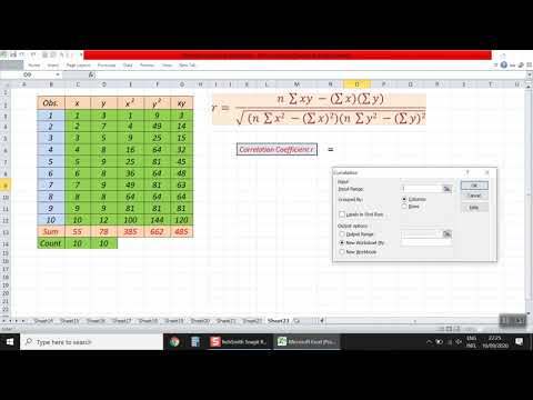 Pearson&rsquo;s Correlation in Excel حساب معامل الارتباط بيرسون بمساعدة اكسل